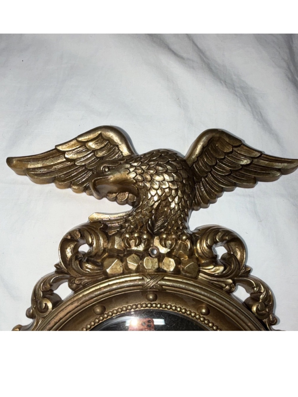 Vintage Syroco Gold American Eagle Convex Mirror - Picture 2 of 12